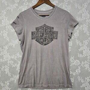 Harley-Davidson Wounded Warrior Project Tee Women's XL‎ USA Made Cotton Gray